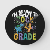 Back To School I'm Ready To Rock 4th Grade Dino