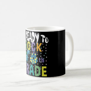 Back To School I'm Ready To Rock 8th Grade Dino Coffee Mug