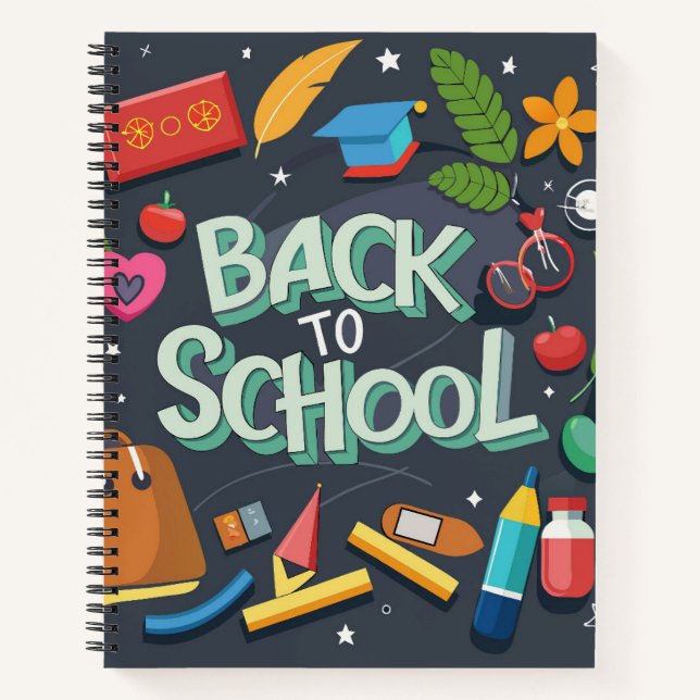 Back to School, Images and Drawing Art  Notebook (Front)