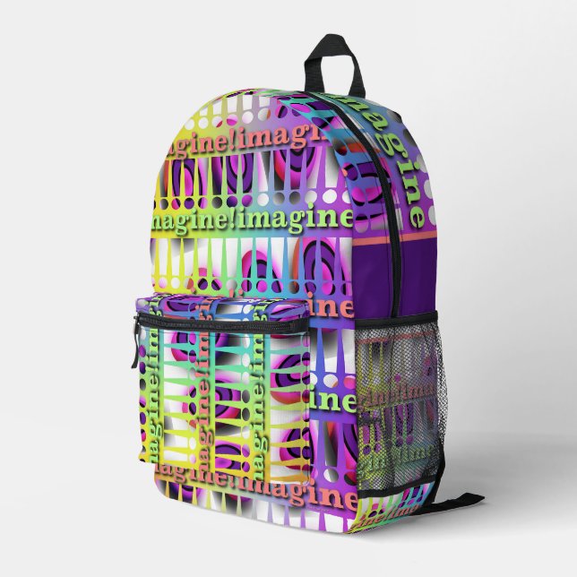 Back To School Imagine!  Printed Backpack (Back Corner Right)