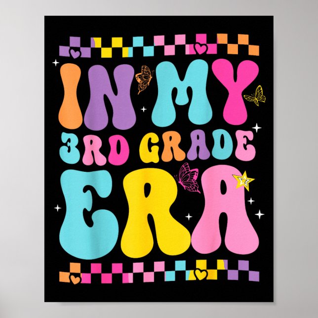 Back to school in 3rd third grade era butterfly poster (Front)