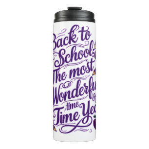 Back to School in Purple Style Thermal Tumbler
