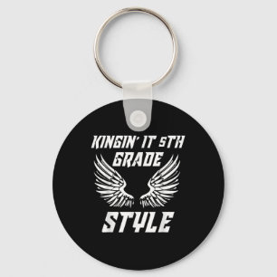 Back To School Kickin It 5th Grade Style Elementar Key Ring