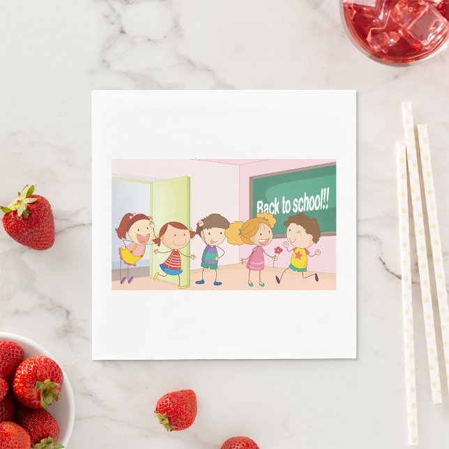 Back to School Kids Happy Children Learning Napkin (Creator Uploaded)