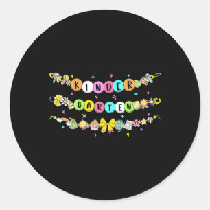 Back To School Kindergarten Bracelet Teachers Stud Classic Round Sticker