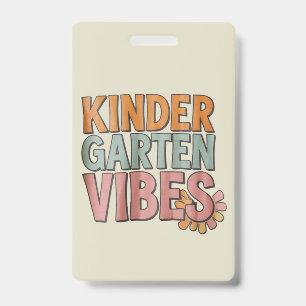 Back to School Kindergarten Pre K First Grade  ID Badge