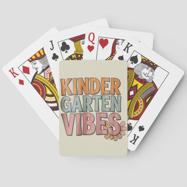 Back to School Kindergarten Pre K First Grade  Playing Cards (Back)