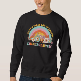 Back To School Kindergarten Retro Groovy Rainbow T Sweatshirt