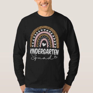 Back To School Kindergarten Squad Rainbow Teacher T-Shirt