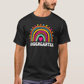 Back To School Kindergarten Squad Rainbow Teacher  T-Shirt
