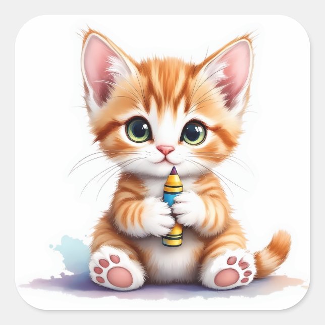 Back To School Kitten-The Cutest EVER! Sticker (Front)