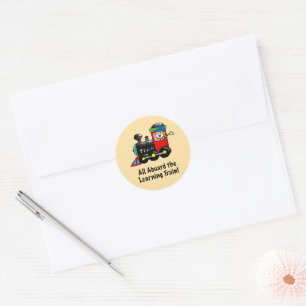 Back to School Learning Train cartoon Classic Round Sticker