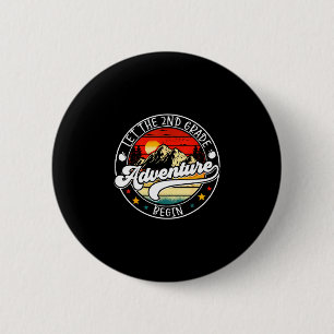 Back to school let the 2nd second grade adventure 6 cm round badge