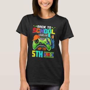 Back To School Leveled To 5th Grade School Boys Vi T-Shirt