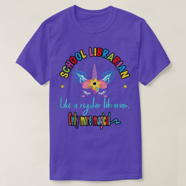 Back To School Librarian Unicorn Magical  T-Shirt (Design Front)