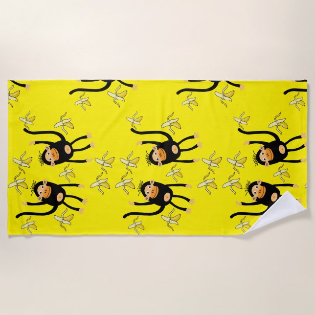 Back To School Little Monkey Beach Towel (Front)