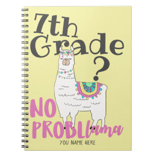 Back to school Llama no probllama custom grade Notebook