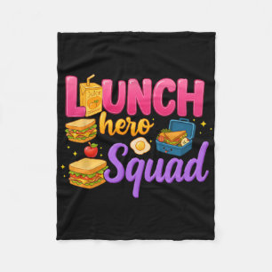 Back To School Lunch Lady Squad Lunch Hero Squad P Fleece Blanket