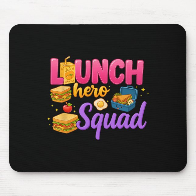 Back To School Lunch Lady Squad Lunch Hero Squad P Mouse Pad (Front)