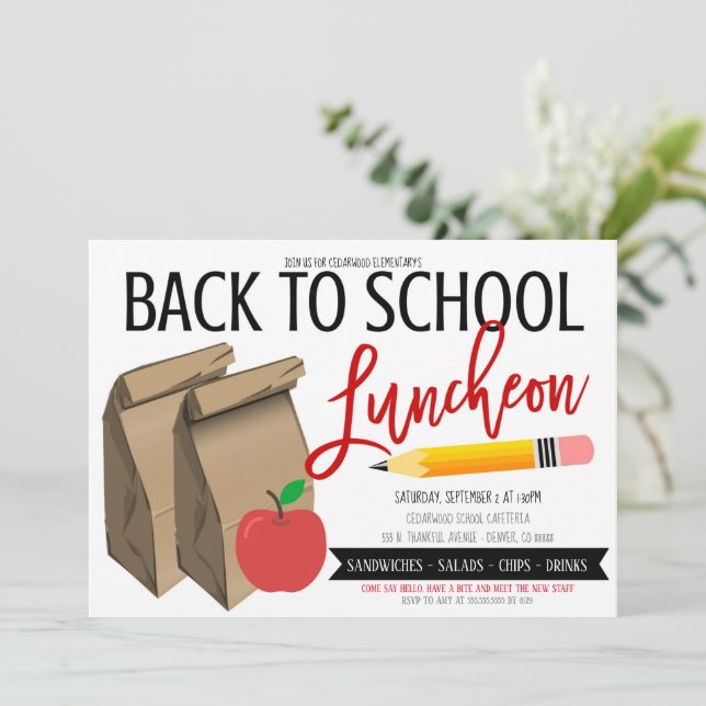 Back to School Luncheon Invitation (Standing Front)
