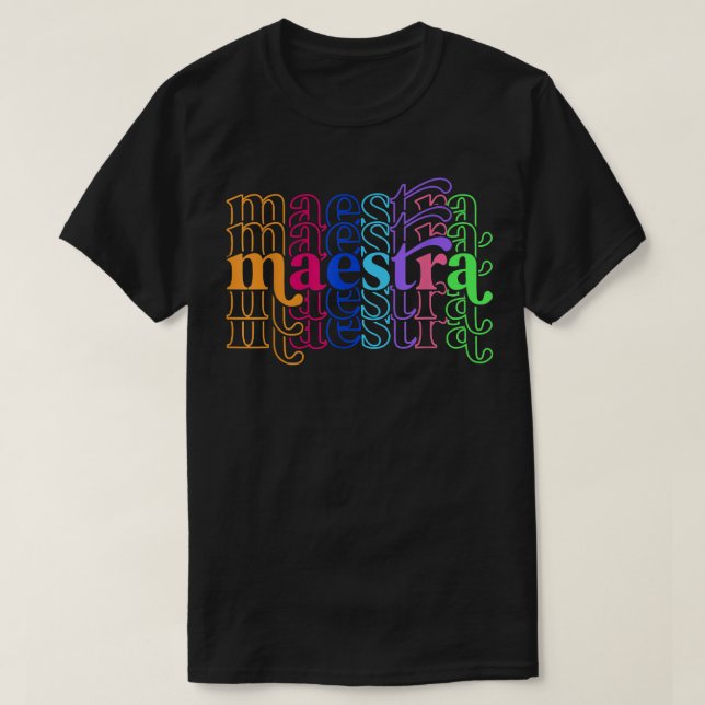 Back To School Maestra Cute Funny Spanish Teacher  T-Shirt (Design Front)