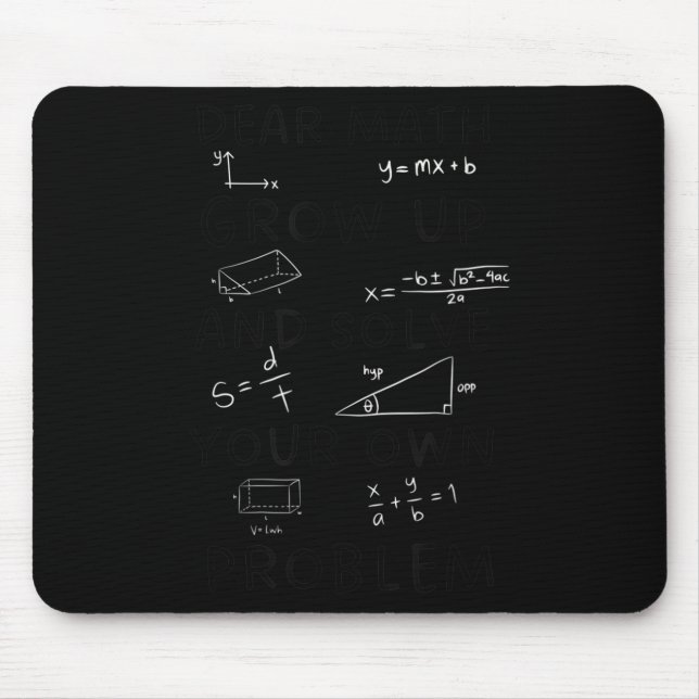 Back To School Math Quote For Girls Boys Teens Dea Mouse Pad (Front)