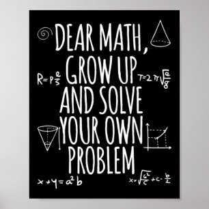 Back To School Math Quote For Girls Boys Teens Dea Poster