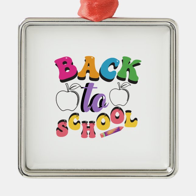 Back To School Metal Ornament (Front)