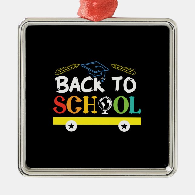 Back To School Metal Ornament (Front)