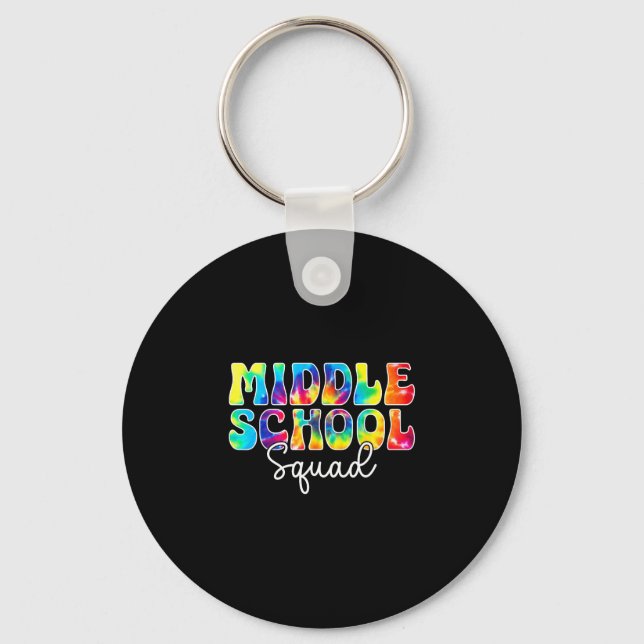 Back to school middle school squad team teacher key ring (Front)
