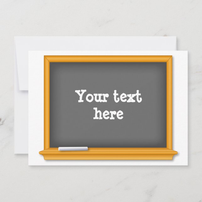 Back to School Mini Chalkboard Printable Invitation (Front)