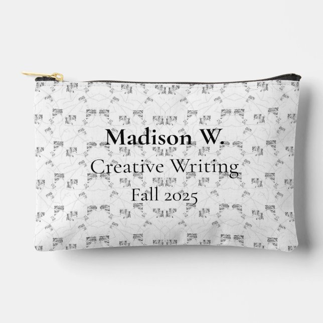 Back-to-School Minimal Line Pattern | Summer Accessory Pouch (Front)