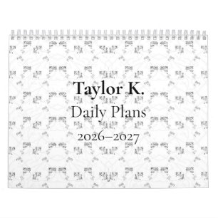 Back-to-School Minimal Line Pattern   Summer Calendar