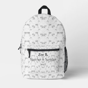 Back-to-School Minimal Line Pattern Summer Printed Backpack