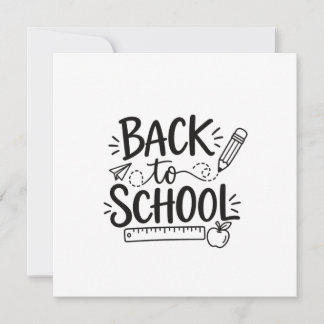 Back to School Minimal School Supplies Pencil Rule Invitation