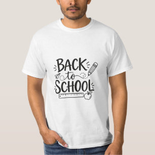 Back to School Minimal School Supplies Pencil Rule T-Shirt