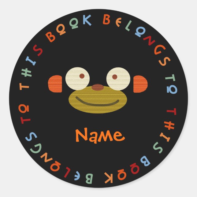 Back To School Monkey Stickers! Classic Round Sticker (Front)