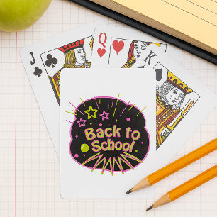 Back to School Neon Pop Art Bright Classroom Playing Cards
