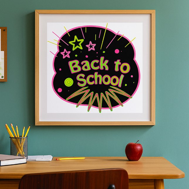 Back to School Neon Pop Art Bright Classroom Poster (Creator Uploaded)