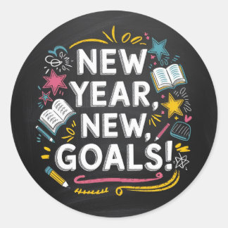 Back to school | New year New Goals Classic Round Sticker