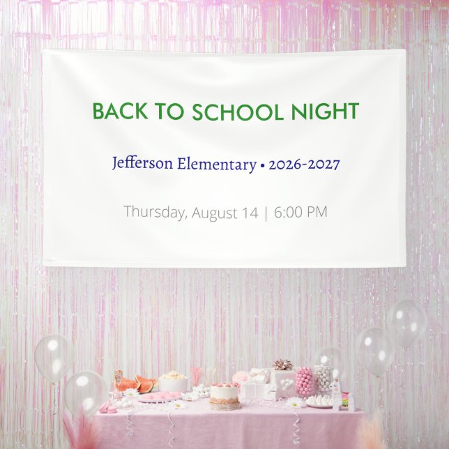 Back to School Night Vinyl Banner – Custom School  (Party)