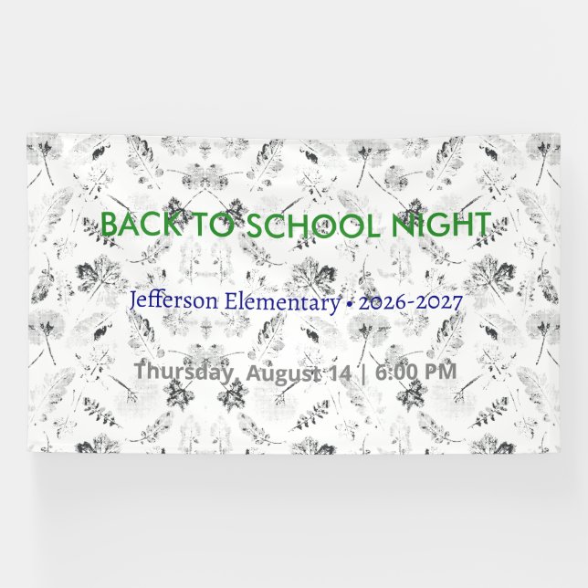 Back to School Night Vinyl Banner – Custom School  (Horizontal)