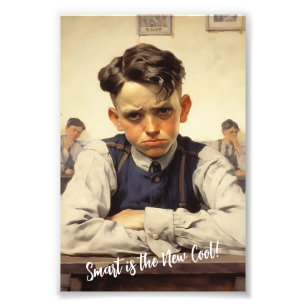 Back to school Norman Rockwell drawings style Photo Print