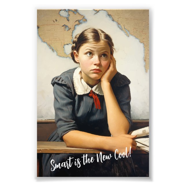 Back to school Norman Rockwell drawings style Photo Print (Front)