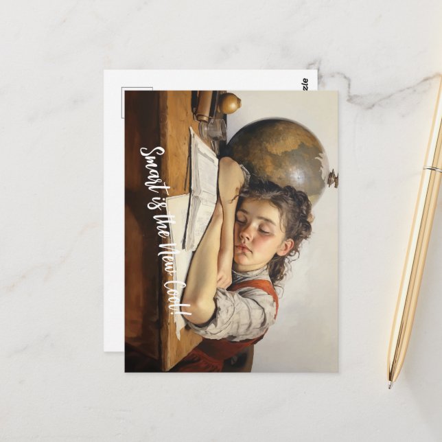 Back to school Norman Rockwell drawings style Postcard (Front/Back In Situ)