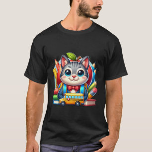Back To School Norwegian Forest Cat Boys Girls Stu T-Shirt