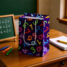Back to school numbers in purple background 