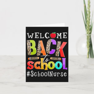Back To School Nurse First Day Of School Leopard Card