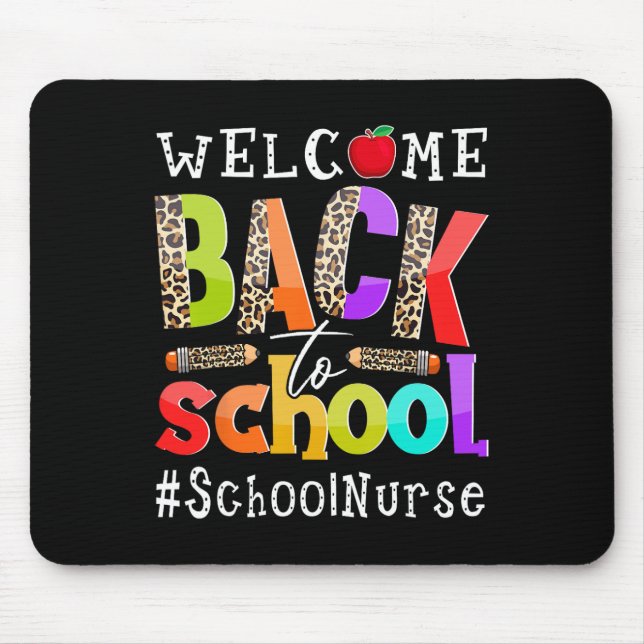 Back To School Nurse First Day Of School Leopard  Mouse Pad (Front)