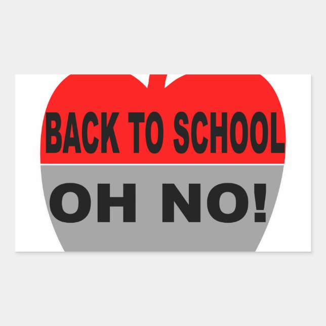 Back To School Oh No Rectangular Sticker (Front)